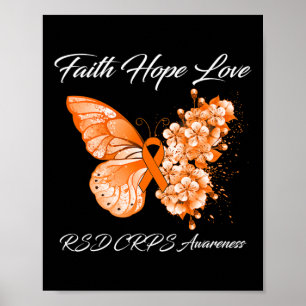 Vlinder Geloof Hoop Liefde RSD CRPS Bewustzijn 1 Poster