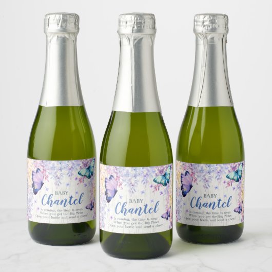 Vlinder Gepersonaliseerd mini wijnmousserend wijne Sparkling Wijnetiket (Flessen)