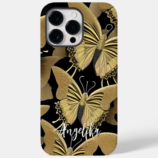 Vlinder Gepersonaliseerde Naam Case-Mate iPhone Case (Achterkant)