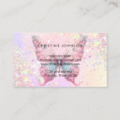 vlinder-gesimuleerde dikke glitter visitekaartje (Achterkant)