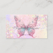 vlinder-gesimuleerde dikke glitter visitekaartje (Voorkant)