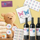 vlinder Geslacht Onthullen Party Uitnodiging Wijn Etiket