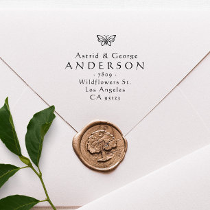 vlinder getrouwd paar retour adres rubberstempel