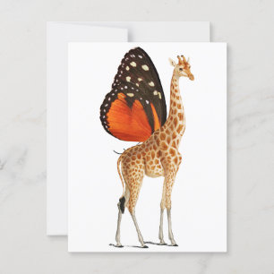 Vlinder gevleugelde giraffe briefkaart