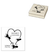 vlinder hart ontwerp bruiloft 	rubberstempel (Gestempeld)