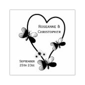 vlinder hart ontwerp bruiloft 	rubberstempel (Afrduk)