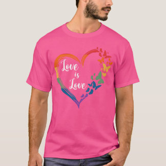 Vlinder Hart Regenboog Liefde Is Liefde LGBT Homos T-shirt