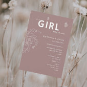 Vlinder het is een meisje Mauve Baby shower Kaart