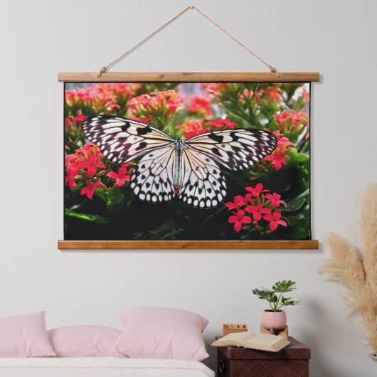 Vlinder hout Topped Wandtapijt Hangend Wandkleed (Slaapkamer)