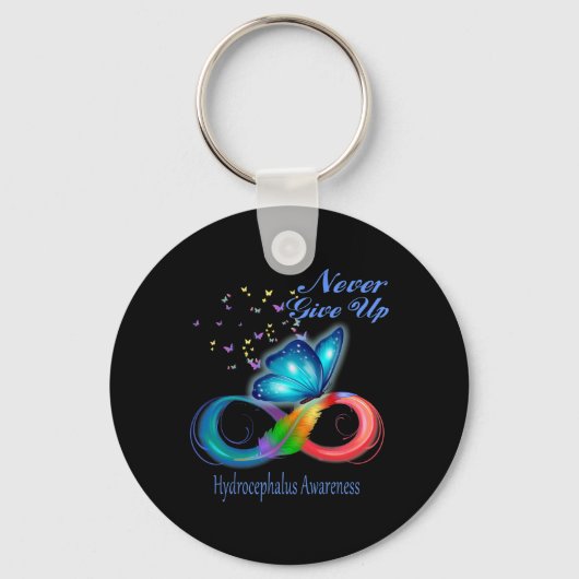 Vlinder hydrocefalus bewustzijn sleutelhanger (Voorkant)