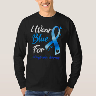 Vlinder Ik Draag Blauw Voor Leukodystrofieën Bewus T-shirt