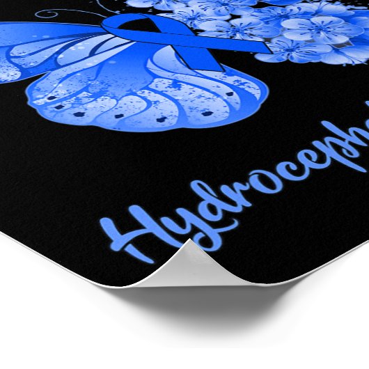 vlinder ik Draag blauw voor mijn broer hydrocephal Poster (Hoek)