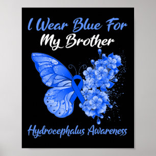 vlinder ik Draag blauw voor mijn broer hydrocephal Poster