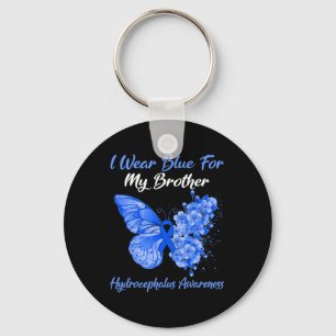 vlinder ik Draag blauw voor mijn broer hydrocephal Sleutelhanger