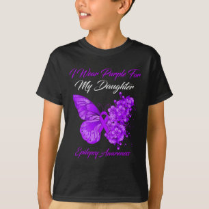 Vlinder Ik Draag Paars Voor De Epilepsie Van Mijn T-shirt