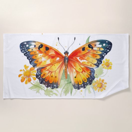 Vlinder illustratie strandlaken (Voorkant)