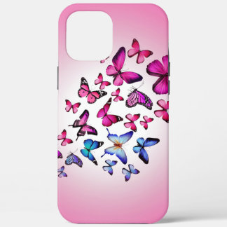 vlinder in diverse kleuren, vliegend, kleurrijk iPhone 12 pro max hoesje
