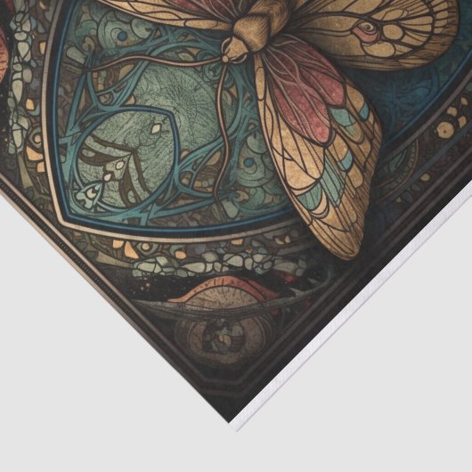  vlinder in gedempte tinten tissuepapier (Detail)