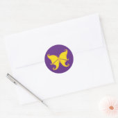  Vlinder in Geel Ronde Sticker (Envelop)