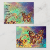VLINDER IN GOUD EN BLAUW GROENE SCHITTERINGEN, bla Visitekaartje (Voorkant / Achterkant)