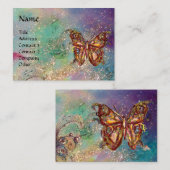 VLINDER IN GOUD EN BLAUW GROENE SCHITTERINGEN, bla Visitekaartje (Voorkant / Achterkant)