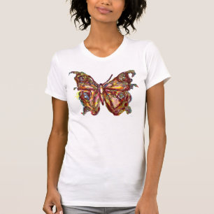 VLINDER IN GOUDEN SPROKKELS T-SHIRT