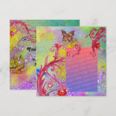 VLINDER IN SCHITTERING 2 foto sjabloon paars groen Kaart (Voorkant / Achterkant)