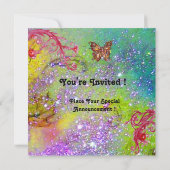 VLINDER IN SCHITTERING 2 foto sjabloon paars groen Kaart (Achterkant)