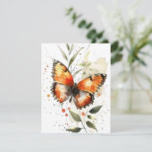 Vlinder in Waterverf Feestdagenkaart (Staand voorkant)