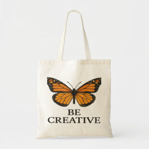 Vlinder Inspirerende Citaat Kunst – “Wees Creatief Tote Bag