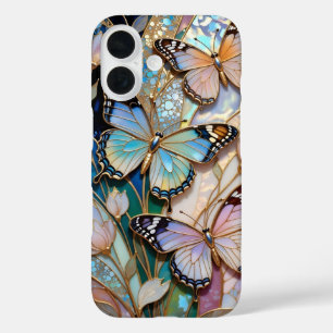 Vlinder iPhone Hoesje Gebrandschilderd Bloemmotief