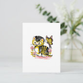 Vlinder & Kitten Briefkaart (Staand voorkant)