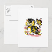 Vlinder & Kitten Briefkaart (Voorkant / Achterkant)