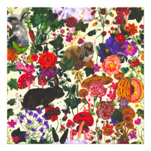  vlinder Konijnenkonijn Waterverf van Florence Foto Afdruk