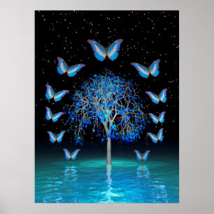 Vlinder Kristal Boom Poster