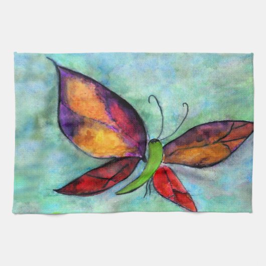 Vlinder kunst handdoek (Horizontaal)