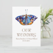 Vlinder, Landelijke Canvas Trouw Uitnodiging (Staand voorkant)