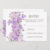 Vlinder Lavendel Bloementuin RSVP kaart (Voorkant / Achterkant)