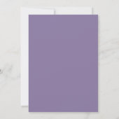 Vlinder Lavendel Goud Monogrammen Krans Bruiloft Kaart (Achterkant)