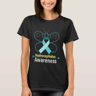 Vlinder Lichtblauw Lint Hydrocefalus Awarenes T-shirt