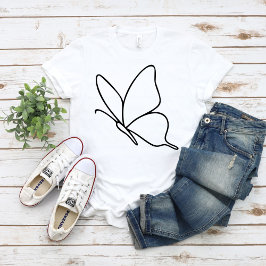Vlinder Lijn Kunst –  Insect Illustratie Unisex T-shirt