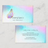 Vlinder logo haar en nagels visitekaartje (Voorkant / Achterkant)