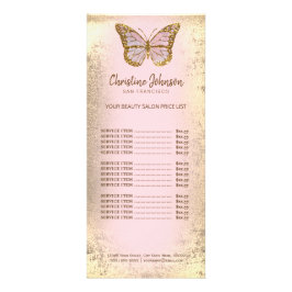 vlinder logo op bladbladzijden voor onbewerkt goud reclamekaart