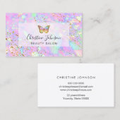 vlinder logo op FAUX glitter pastel Visitekaartje (Voorkant / Achterkant)
