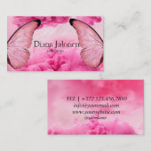 vlinder logo op faux roze sprankeling visitekaartje (Voorkant / Achterkant)