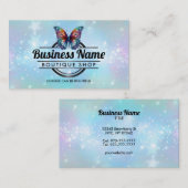  vlinder Logo roze visitekaartjes (Voorkant / Achterkant)