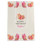 vlinder meisjes verjaardagsfeestje medium cadeauzakje (Achterkant)