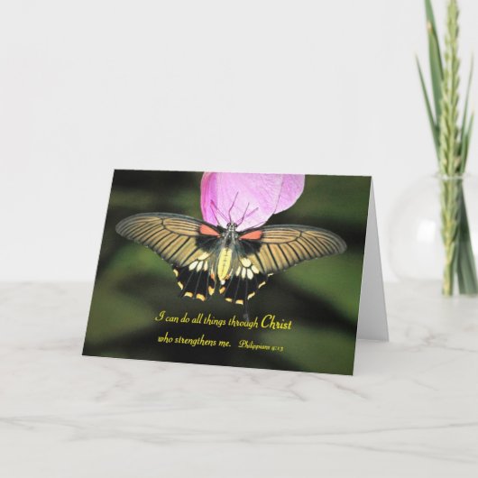 Vlinder met Christelijk Vers Kaart (Voorkant)