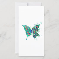 Vlinder met groene pauwenveren