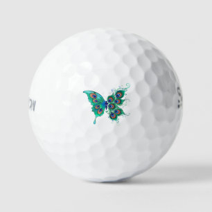 Vlinder met groene pauwenveren golfballen